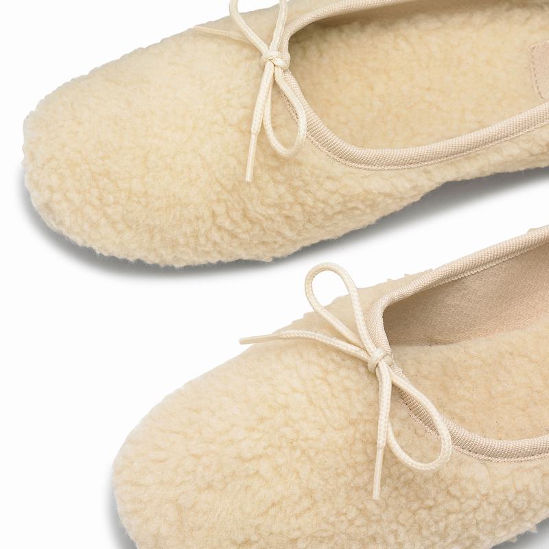 Baletki Russell And Bromley Cuddle Damskie Kremowe Białe | ZWY9566ZR