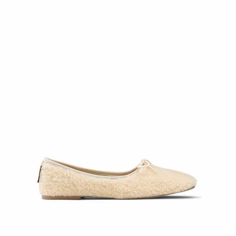 Baletki Russell And Bromley Cuddle Damskie Kremowe Białe | ZWY9566ZR