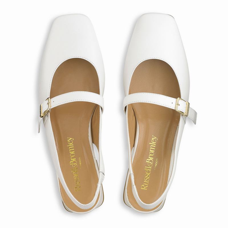 Baletki Russell And Bromley Miss Mary Damskie Kremowe Białe | ZGQ778YO