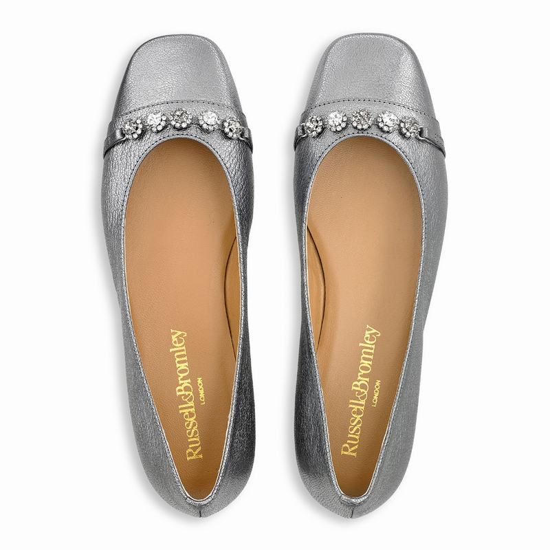 Baletki Russell And Bromley Posie Damskie Metallic | SNY5226GY