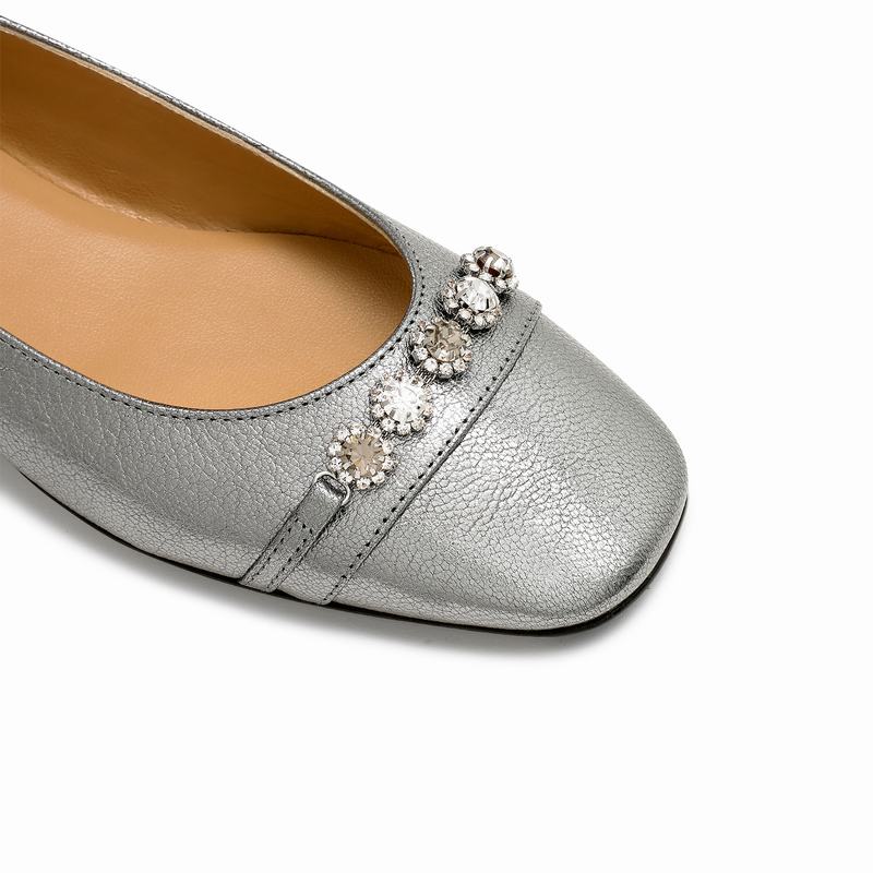 Baletki Russell And Bromley Posie Damskie Metallic | SNY5226GY