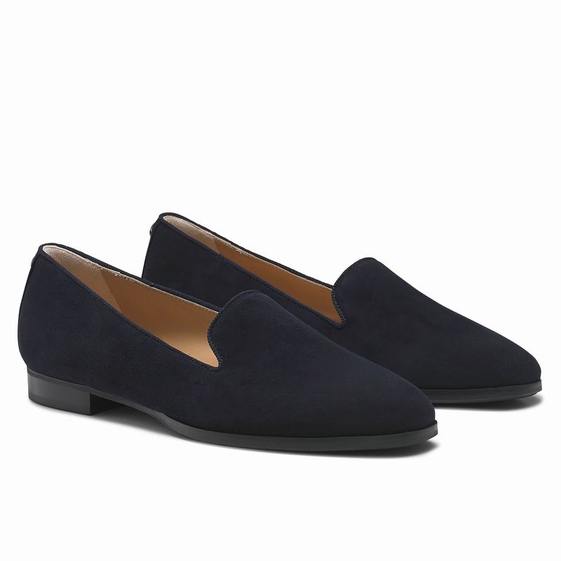Baletki Russell And Bromley Smoking Damskie Niebieskie | GZE3023SF