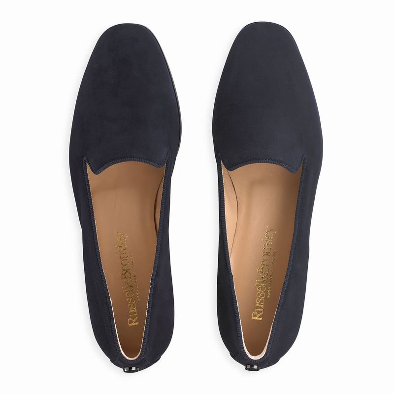 Baletki Russell And Bromley Smoking Damskie Niebieskie | GZE3023SF