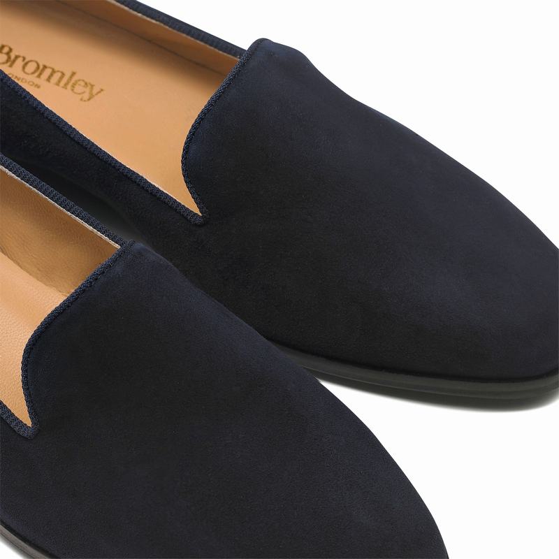 Baletki Russell And Bromley Smoking Damskie Niebieskie | GZE3023SF