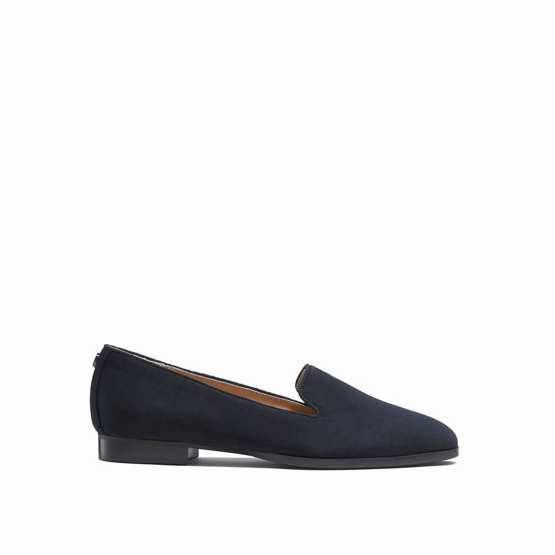 Baletki Russell And Bromley Smoking Damskie Niebieskie | GZE3023SF
