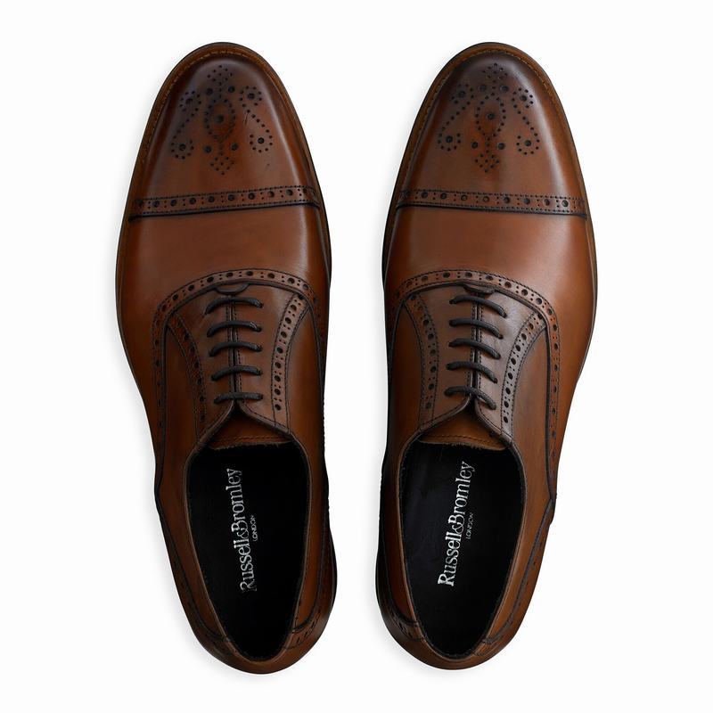 Buty Brogue Russell And Bromley Chiltern Męskie Brązowe | VGV2773TW