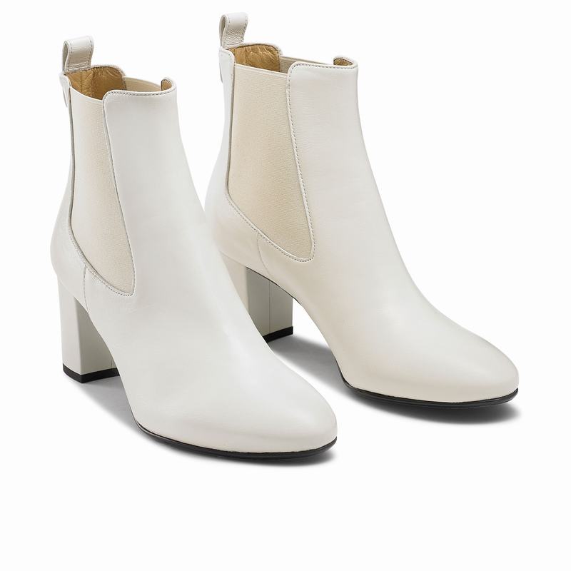 Buty Chelsea Russell And Bromley Beetle Damskie Kremowe Białe | SJD922BR