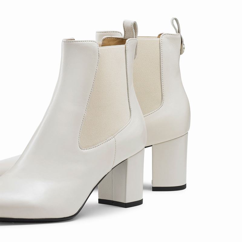 Buty Chelsea Russell And Bromley Beetle Damskie Kremowe Białe | SJD922BR