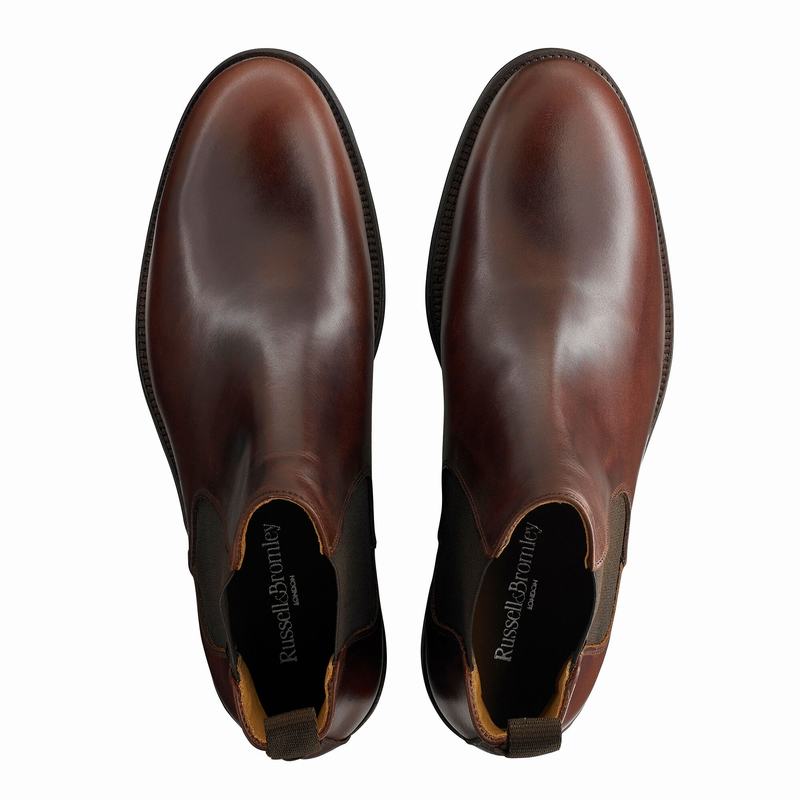 Buty Chelsea Russell And Bromley Guildford Męskie Brązowe | NFB928UE
