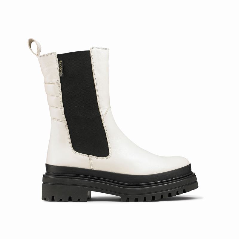 Buty Chelsea Russell And Bromley Highway Damskie Białe | QHF7973LY