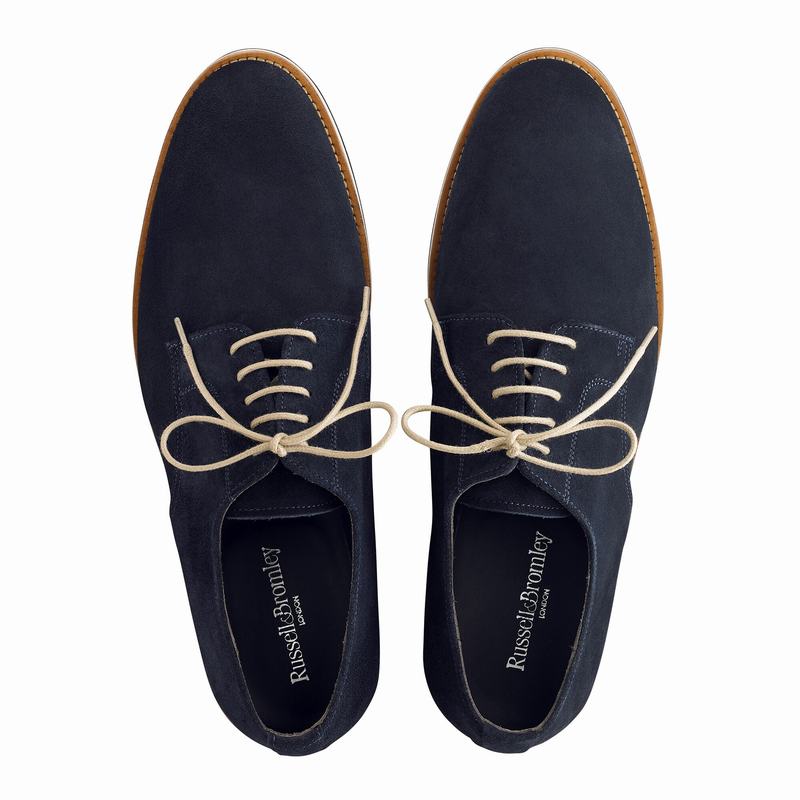 Buty Derby Russell And Bromley Passport Męskie Niebieskie | FZR9221ZT