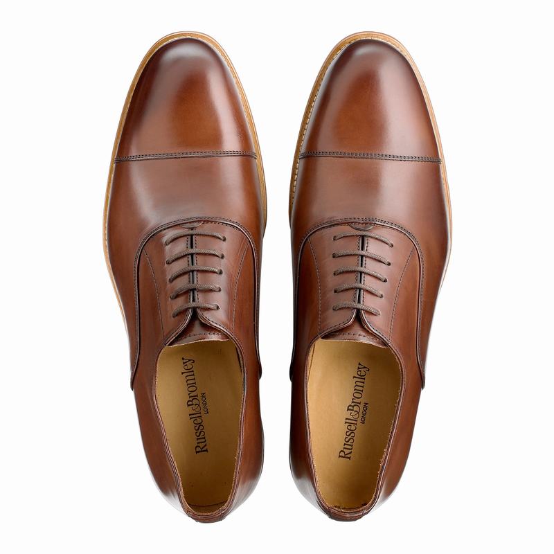Buty Oksfordy Russell And Bromley Boris Męskie Brązowe | ZAD52XS