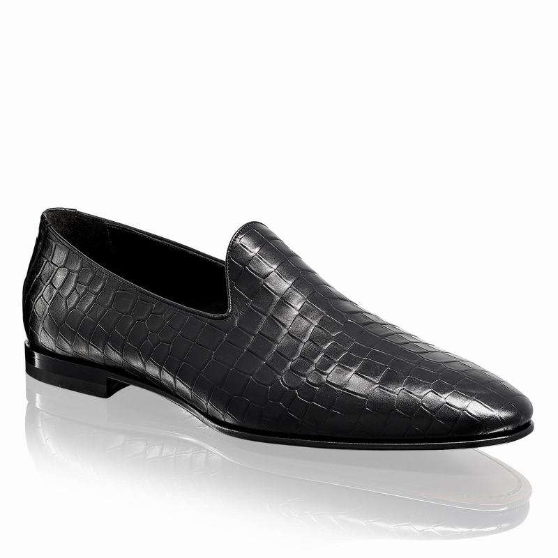 Buty Slip On Russell And Bromley Baron Męskie Czarne | WKP3346TC