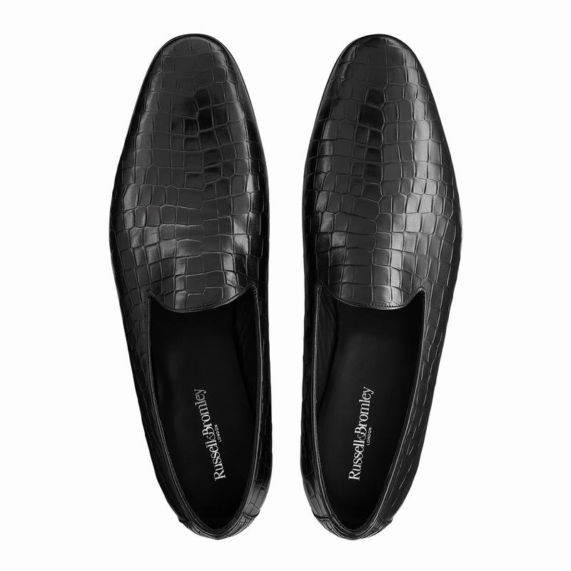 Buty Slip On Russell And Bromley Baron Męskie Czarne | WKP3346TC