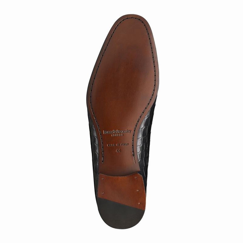 Buty Slip On Russell And Bromley Baron Męskie Czarne | WKP3346TC