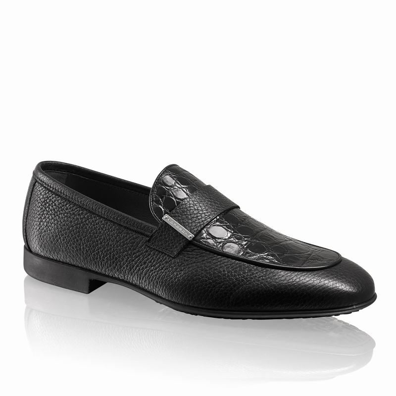 Buty Slip On Russell And Bromley Bellagio Męskie Czarne | PQK10013MK