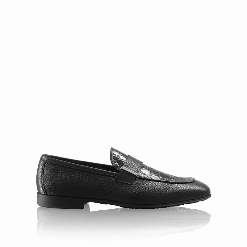 Buty Slip On Russell And Bromley Bellagio Męskie Czarne | PQK10013MK