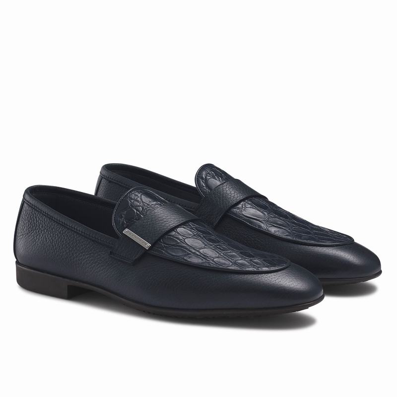 Buty Slip On Russell And Bromley Bellagio Męskie Niebieskie | UOF7163JM