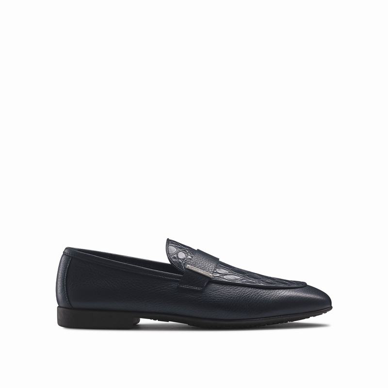Buty Slip On Russell And Bromley Bellagio Męskie Niebieskie | UOF7163JM