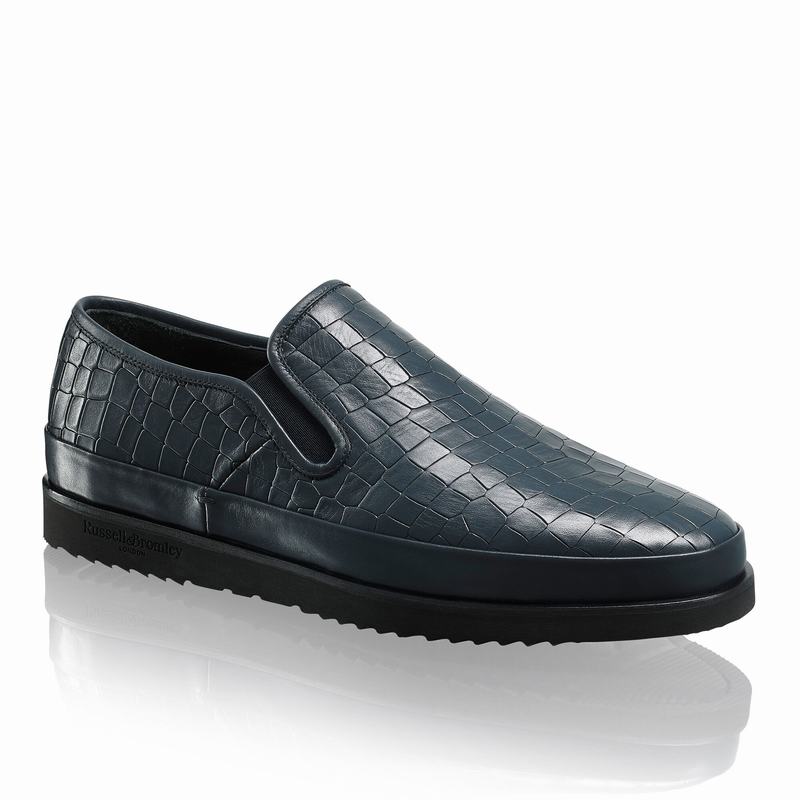 Buty Slip On Russell And Bromley Sanmarino Męskie Niebieskie | EKN685HW