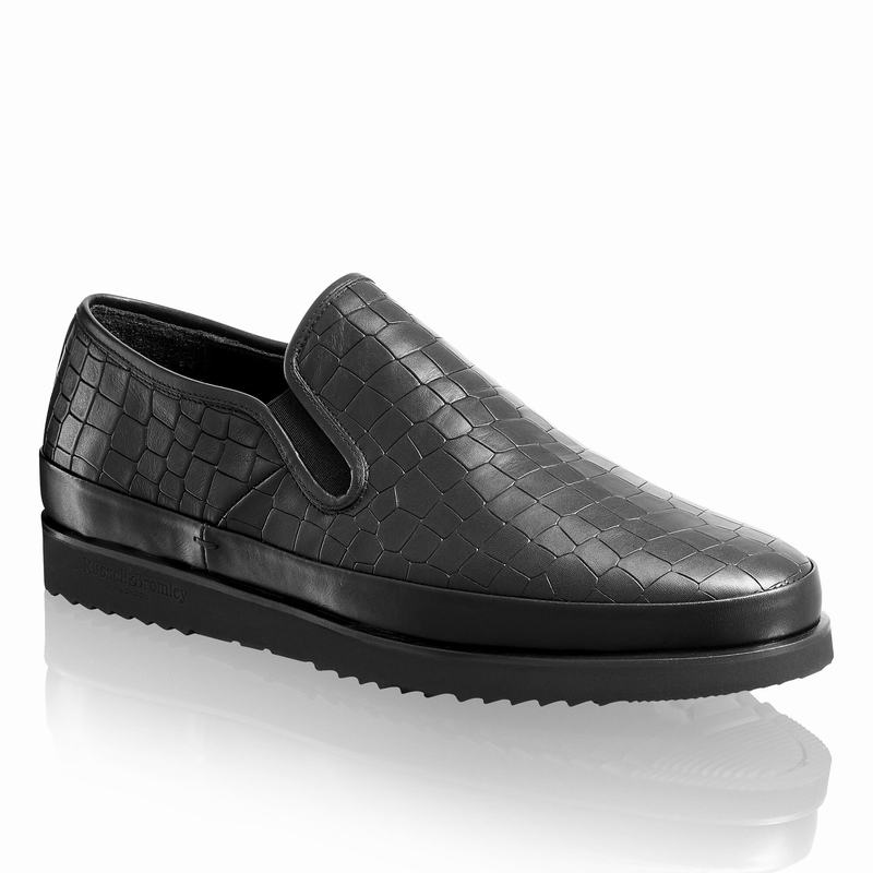 Buty Slip On Russell And Bromley Sanmarino Męskie Czarne | FIU2357SC