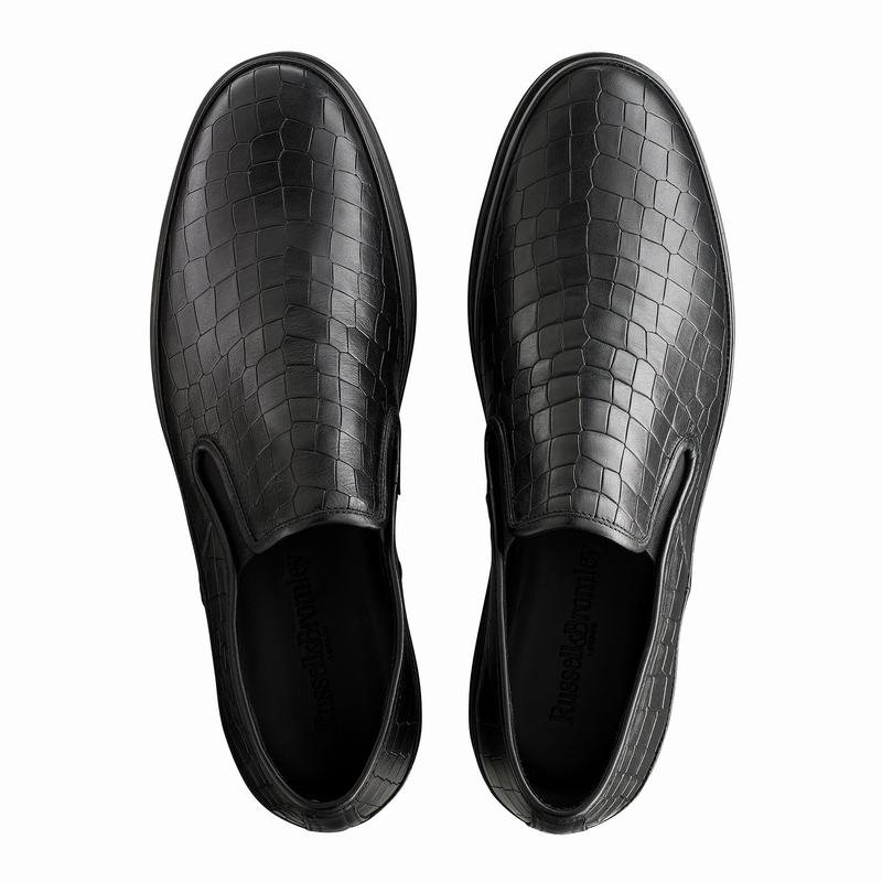 Buty Slip On Russell And Bromley Sanmarino Męskie Czarne | FIU2357SC