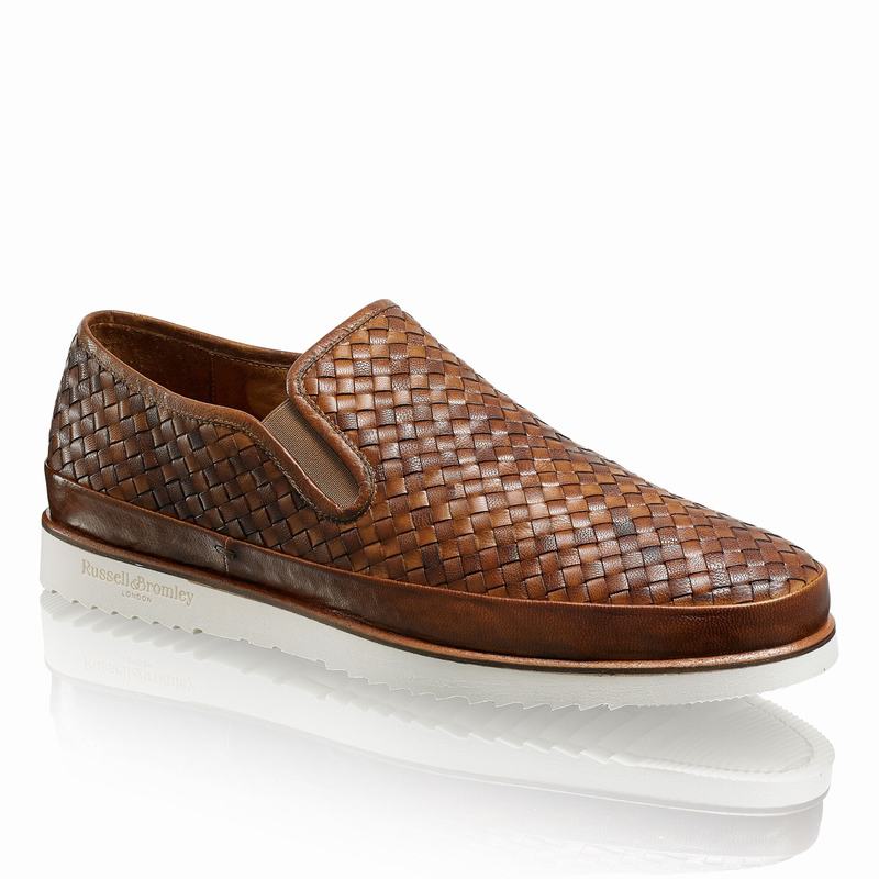 Buty Slip On Russell And Bromley Sanmarino Męskie Brązowe | LEC8863AO