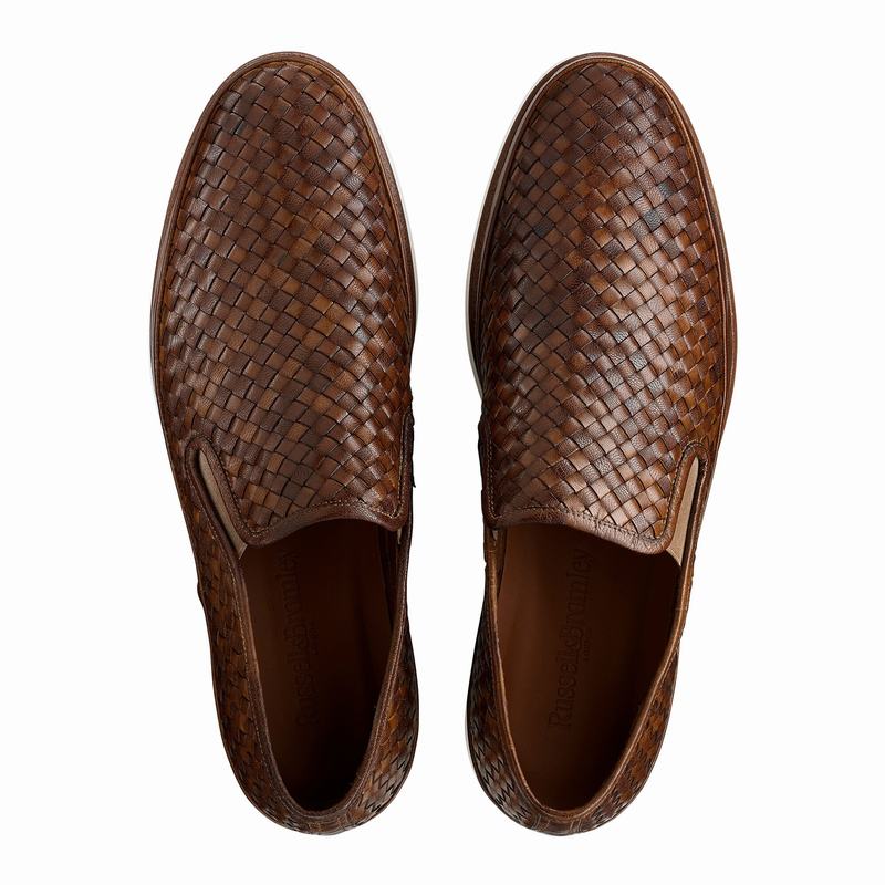 Buty Slip On Russell And Bromley Sanmarino Męskie Brązowe | LEC8863AO