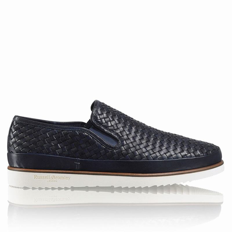 Buty Slip On Russell And Bromley Sanmarino Męskie Niebieskie | UKP9883HN