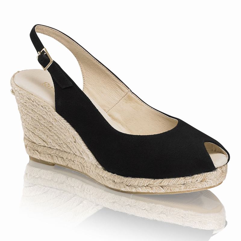Espadryle Russell And Bromley Candyfloss Damskie Czarne | DQP7615JI