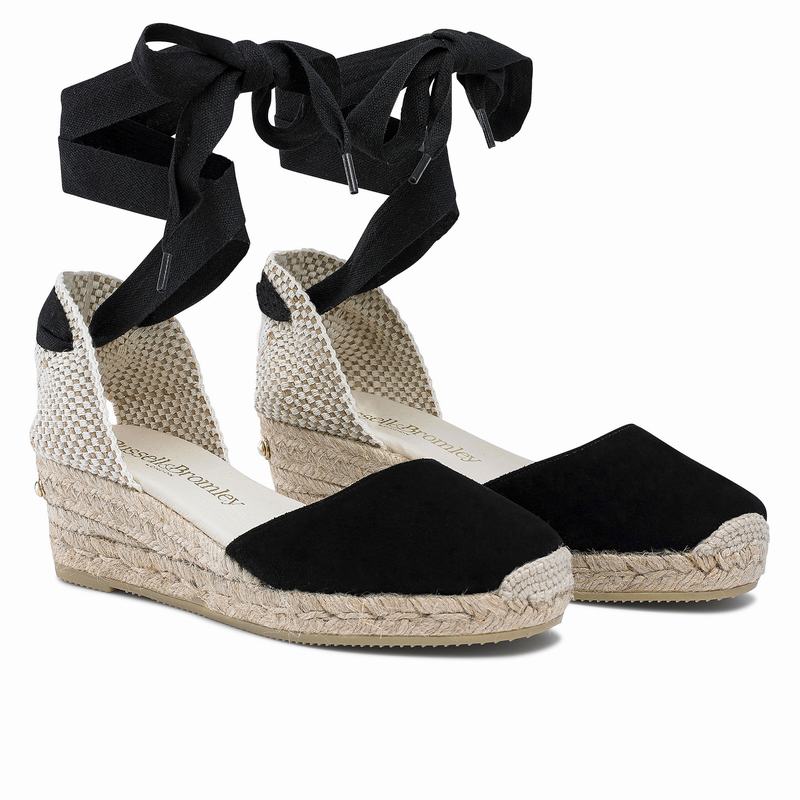 Espadryle Russell And Bromley Cocowrap Damskie Czarne | VAO6555IX