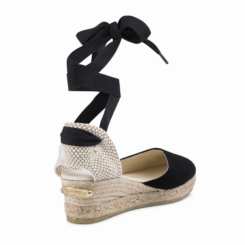 Espadryle Russell And Bromley Cocowrap Damskie Czarne | VAO6555IX