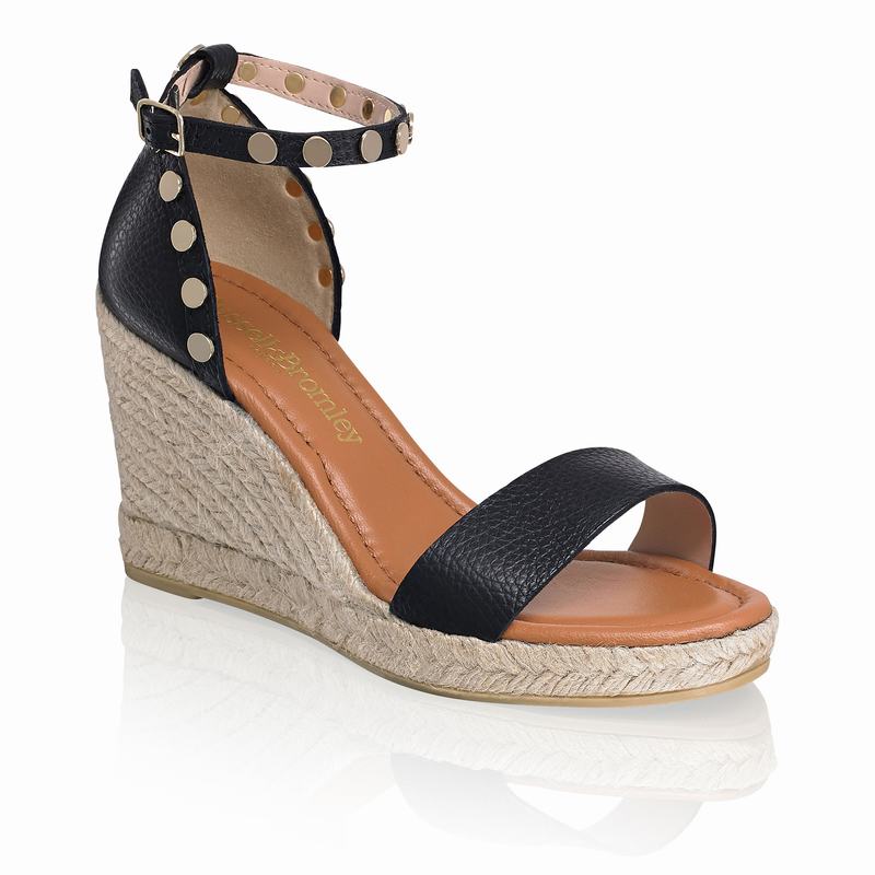 Espadryle Russell And Bromley Coin Spin Damskie Czarne | FSG2256LQ