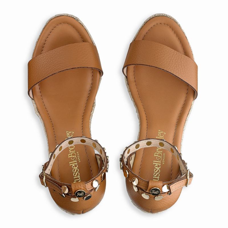 Espadryle Russell And Bromley Coin Spin Damskie Brązowe | PPE5983NS