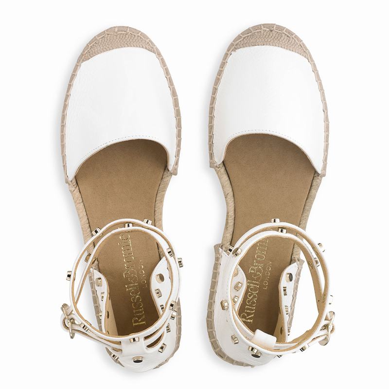 Espadryle Russell And Bromley Coin Wrap Damskie Białe | FYO4647RR