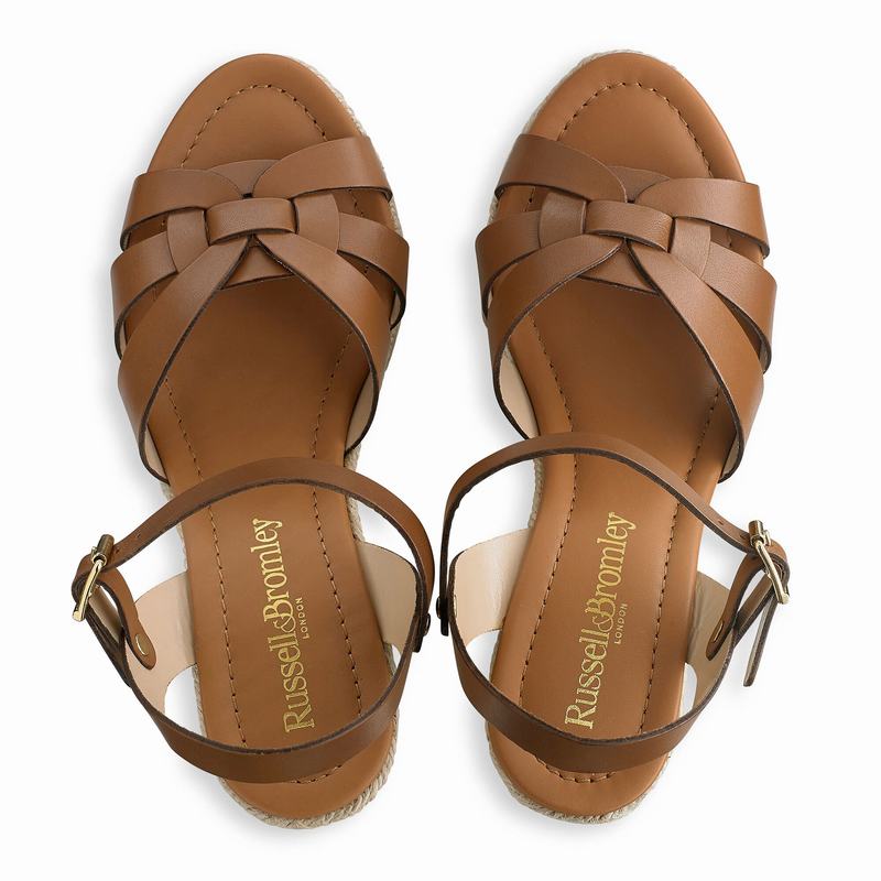 Espadryle Russell And Bromley Headspin Damskie Brązowe | KQV1579NM