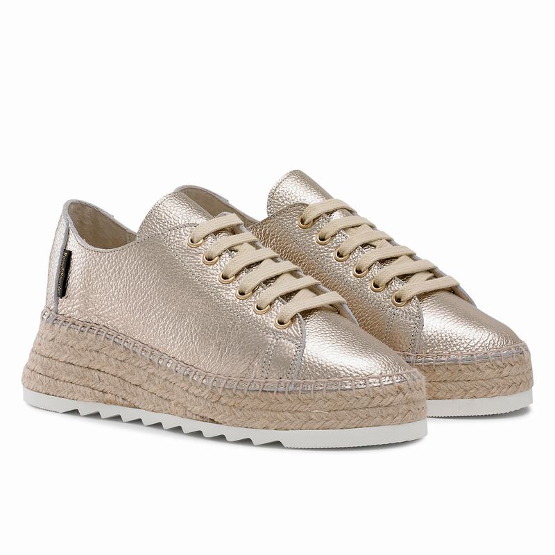 Espadryle Russell And Bromley Kick Back Damskie Metallic | KPJ7546YB