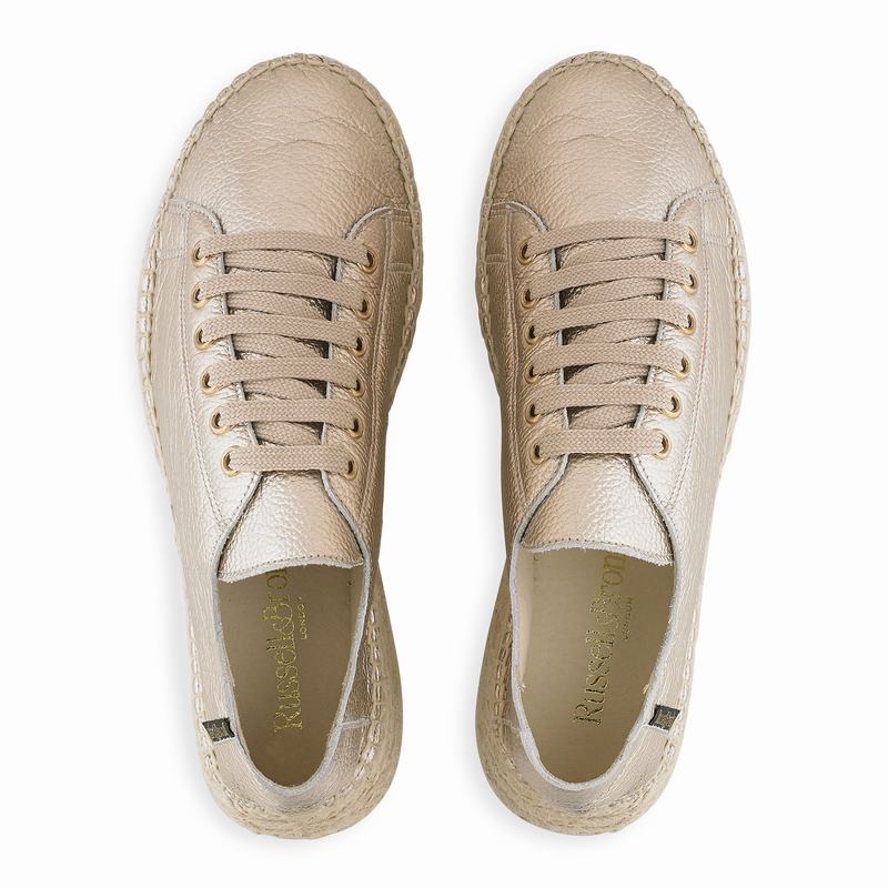 Espadryle Russell And Bromley Kick Back Damskie Metallic | KPJ7546YB