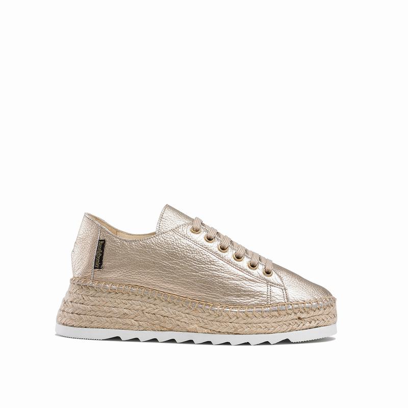 Espadryle Russell And Bromley Kick Back Damskie Metallic | KPJ7546YB