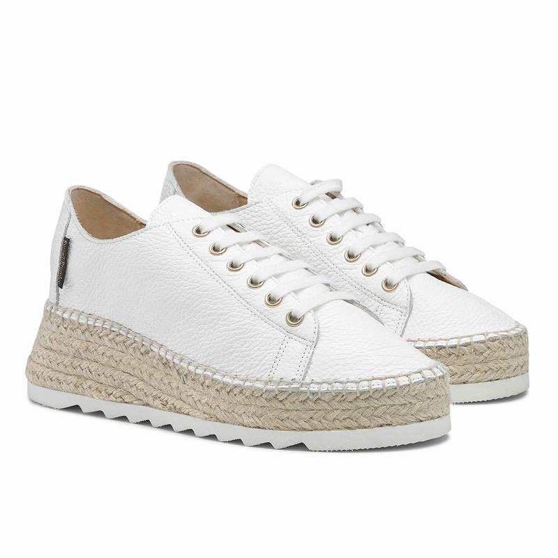Espadryle Russell And Bromley Kick Back Damskie Białe | YJJ7397RR