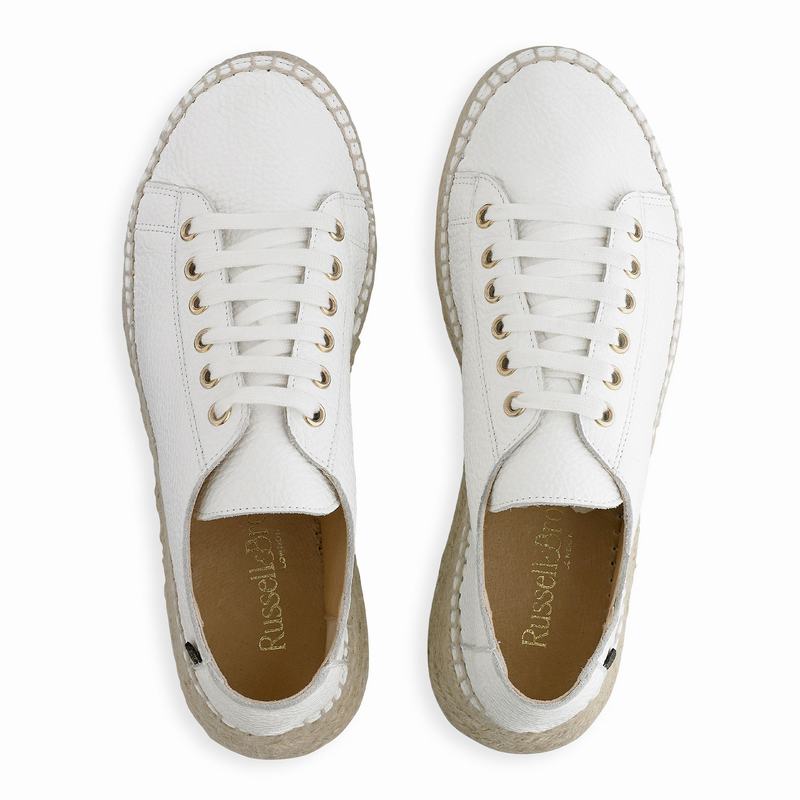 Espadryle Russell And Bromley Kick Back Damskie Białe | YJJ7397RR