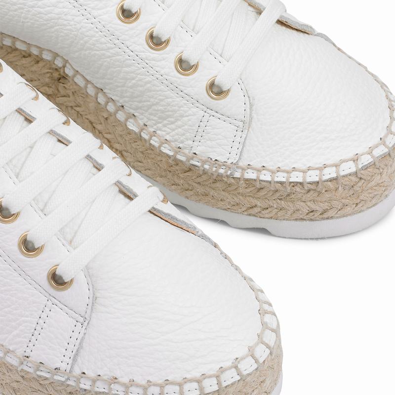 Espadryle Russell And Bromley Kick Back Damskie Białe | YJJ7397RR