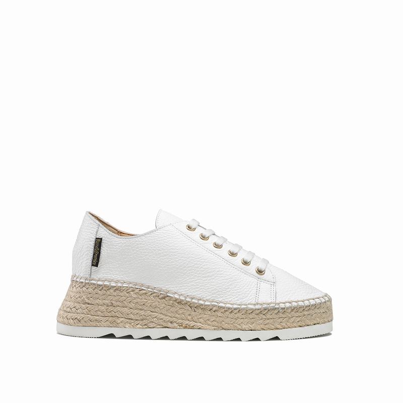 Espadryle Russell And Bromley Kick Back Damskie Białe | YJJ7397RR