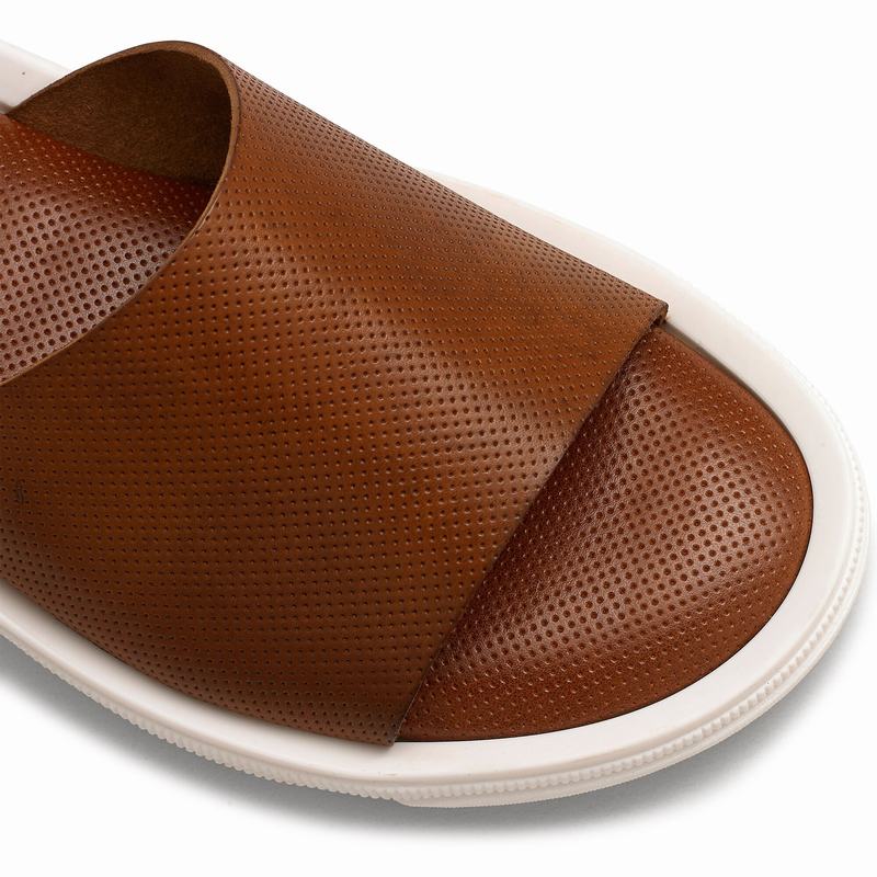 Klapki Russell And Bromley Air Męskie Brązowe | COQ8192FW