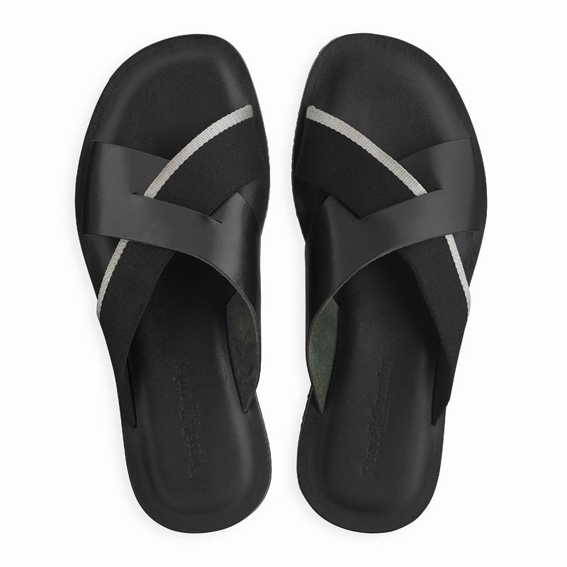 Klapki Russell And Bromley Fab Męskie Czarne | TJR7512FD
