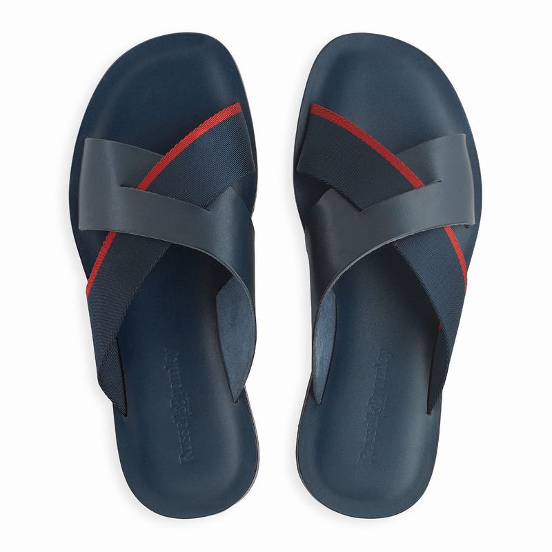 Klapki Russell And Bromley Fab Męskie Granatowe | IGW1568VO