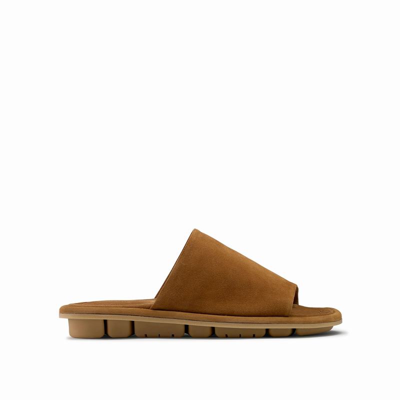 Klapki Russell And Bromley Płaskie Bed Męskie Brązowe | BCQ1887AN
