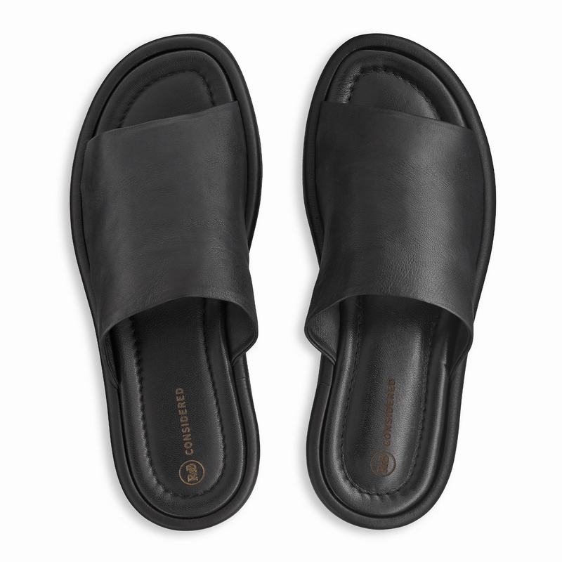 Klapki Russell And Bromley Płaskie Bed Męskie Czarne | XLA237GW
