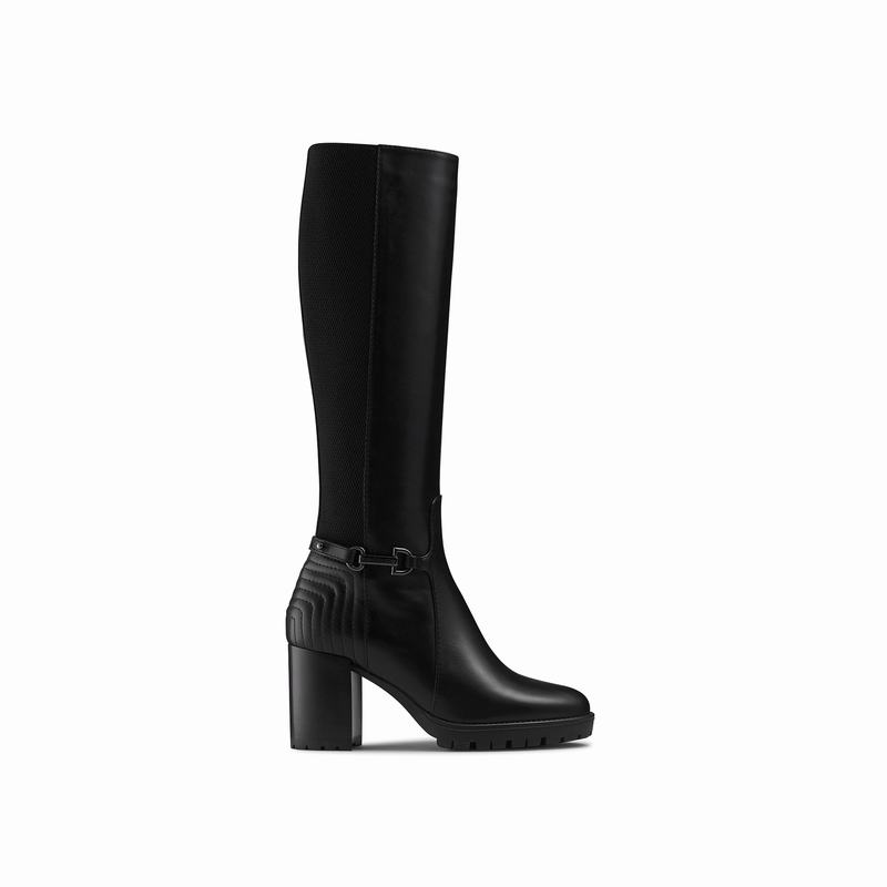 Kozaki Do Kolan Russell And Bromley Rein Hi Damskie Czarne | GOI7823MM