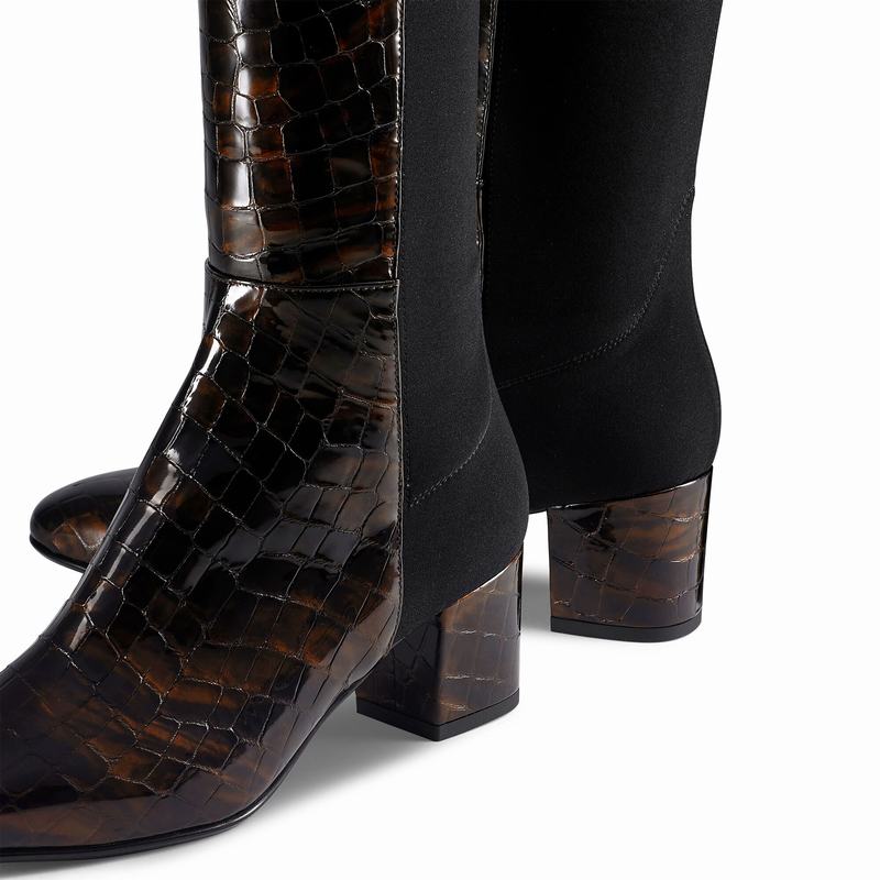 Kozaki Do Kolan Russell And Bromley Trinni Damskie Brązowe | THV5754LF